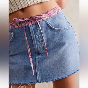 NWT Sold Out Free People We The Free Georgia Denim Mini Skirt size XS